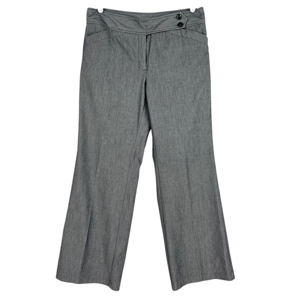 RQT Petite Women's Gray Wide-Leg Stretch Dress Pants Size 12P Mid Rise - Picture 1 of 10